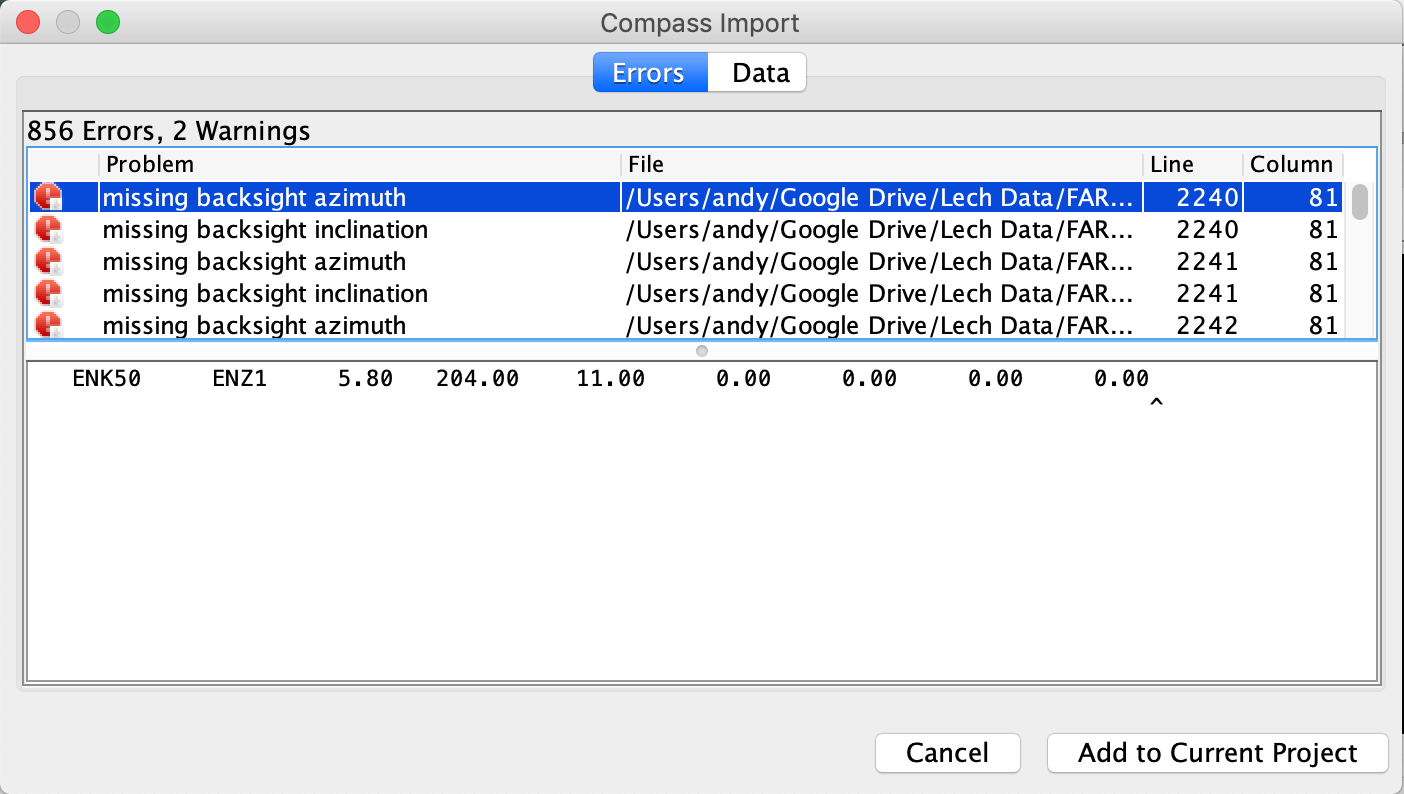 Import Compass results