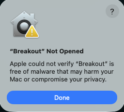 Breakout Not Opened